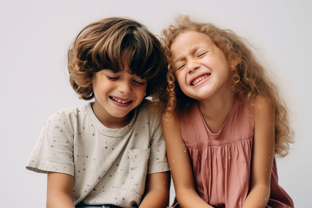 Kids crying smile laughing child.