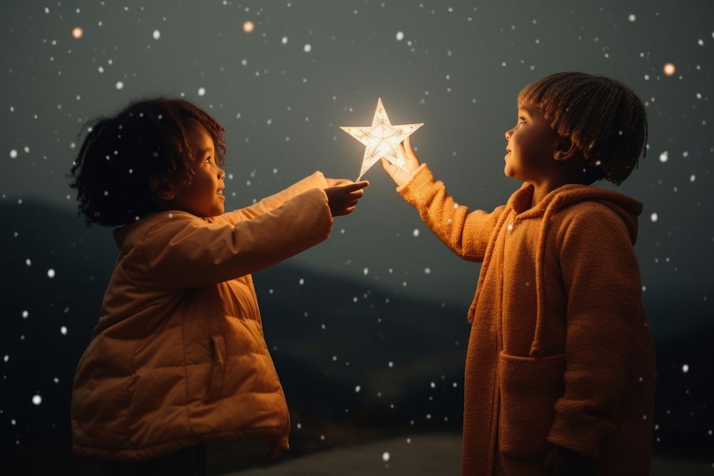 Night outdoors light child. AI generated Image by rawpixel.