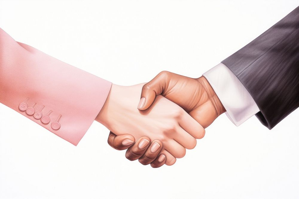 Business woman handshake togetherness agreement greeting. AI generated Image by rawpixel.