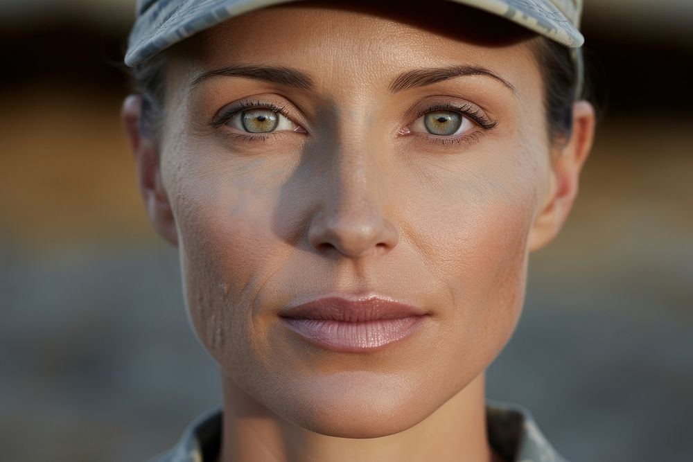 Military skin portrait outdoors. AI generated Image by rawpixel.