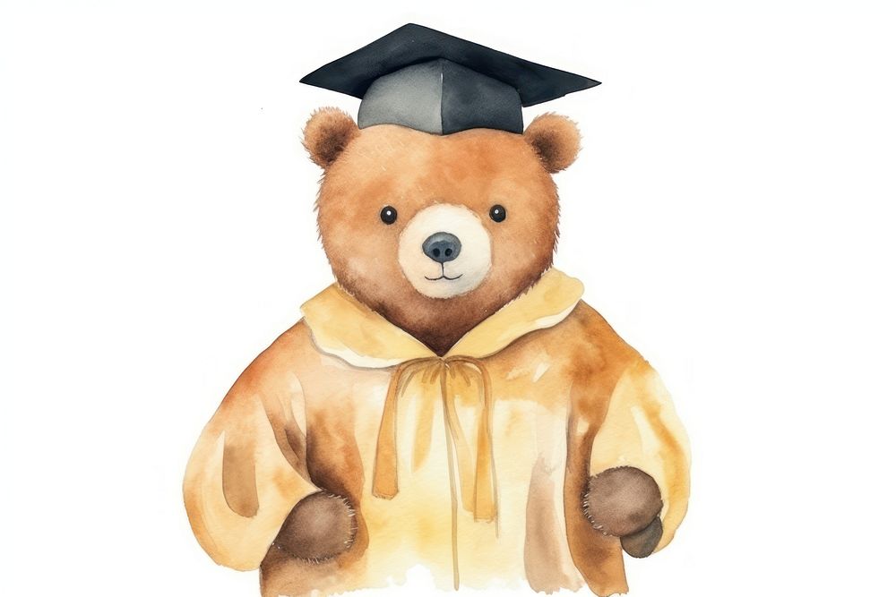 Graduation cartoon bear toy. AI generated Image by rawpixel.
