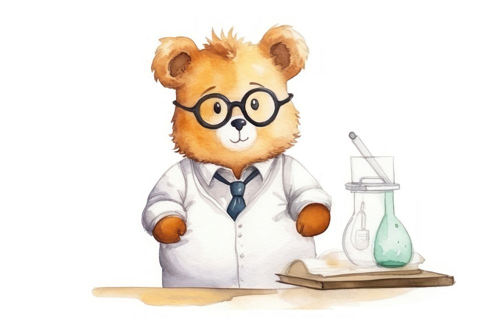 Scientist glasses hamster cartoon. AI generated Image by rawpixel.