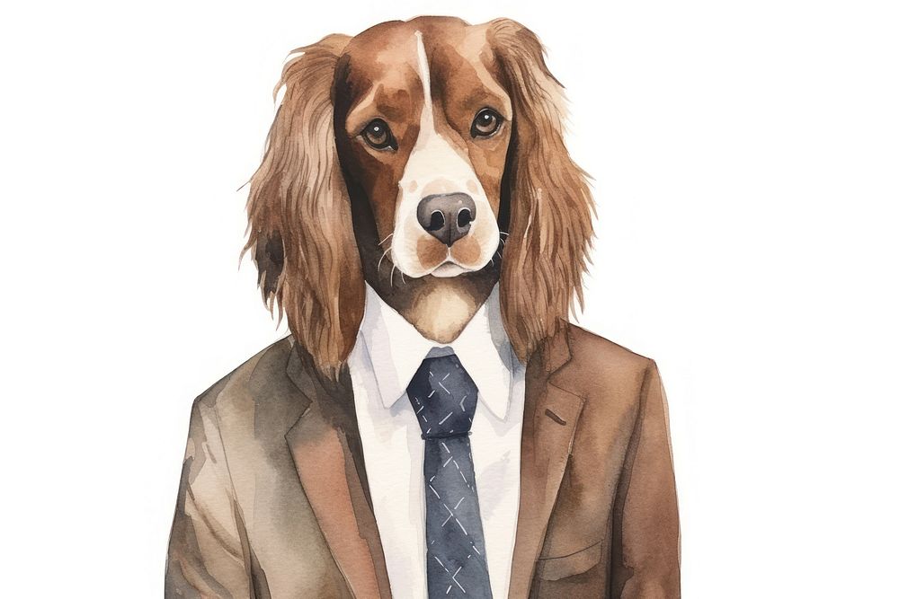 Dog necktie cartoon animal. AI generated Image by rawpixel.