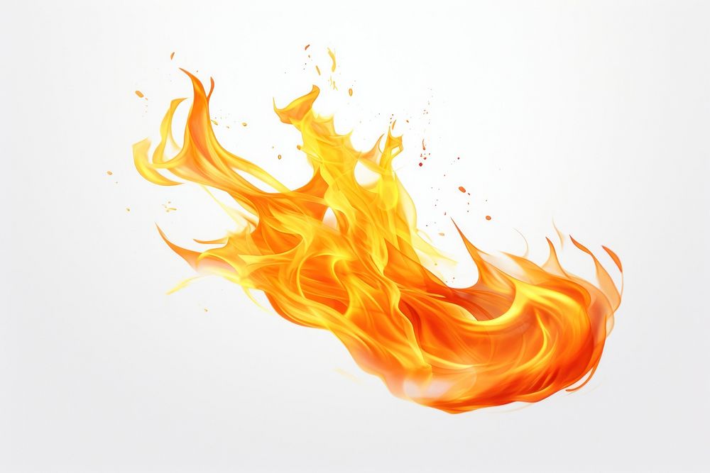Flame fire white background explosion. AI generated Image by rawpixel.