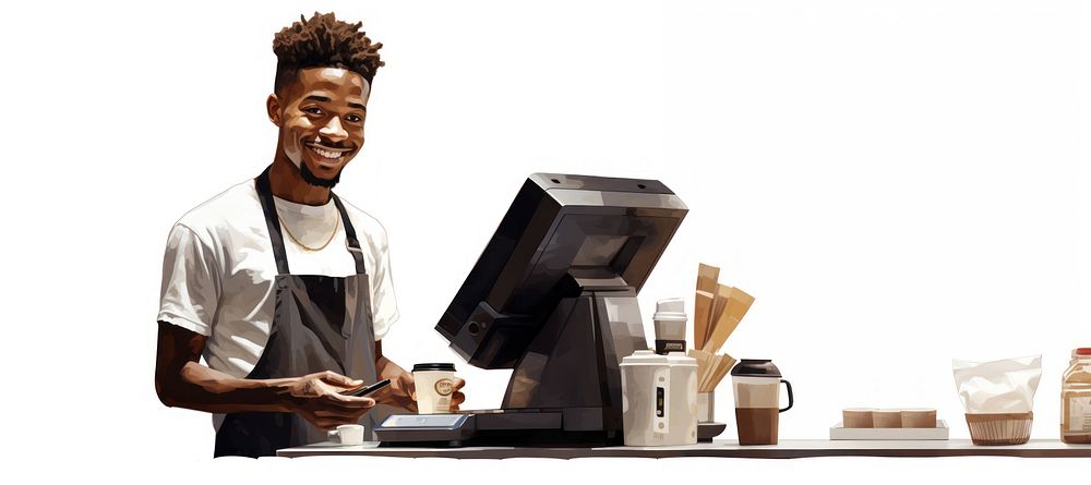 Barista adult male cup. AI generated Image by rawpixel.