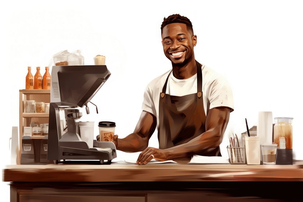 Barista adult male cup. AI generated Image by rawpixel.