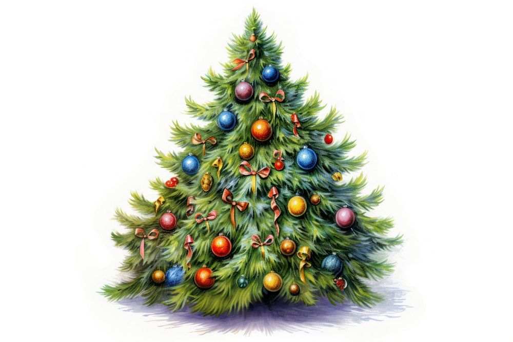 Decorated christmas tree plant illuminated celebration. AI generated Image by rawpixel.