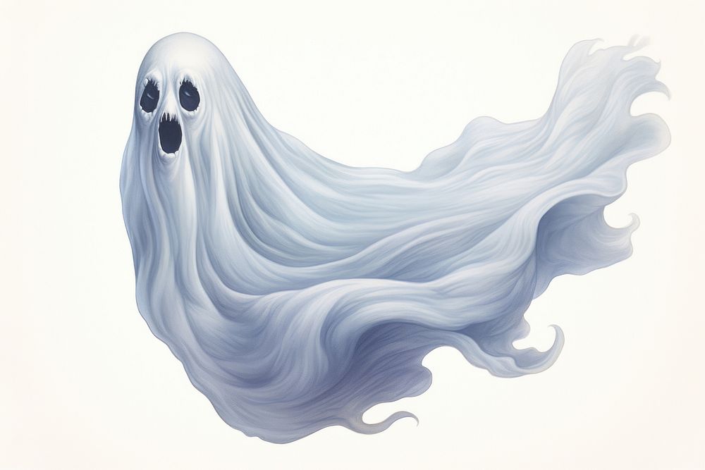 Ghost drawing sketch white. AI generated Image by rawpixel.