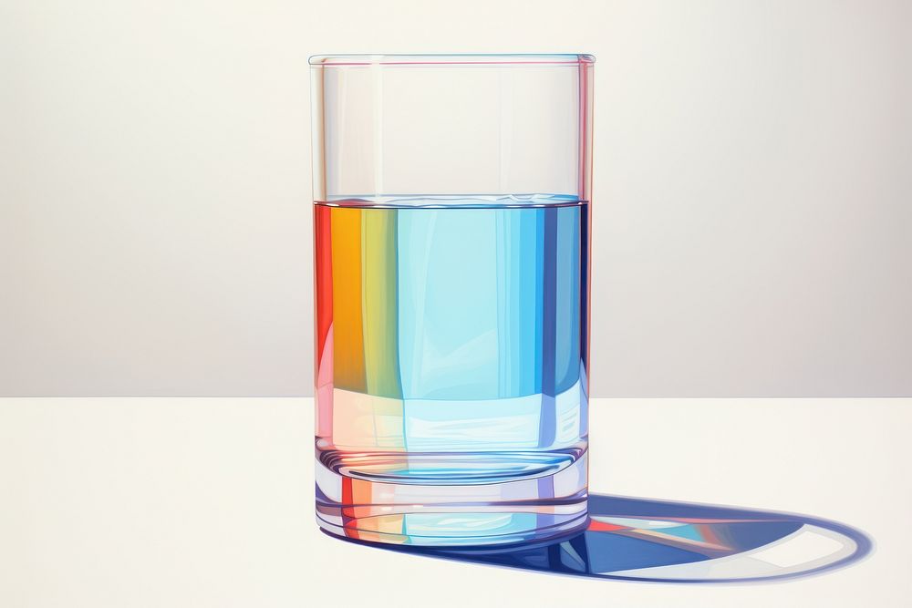 A minimalism glass refreshment drinkware lighting. AI generated Image by rawpixel.