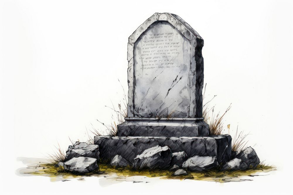 Tombstone drawing spirituality gravestone. AI generated Image by rawpixel.