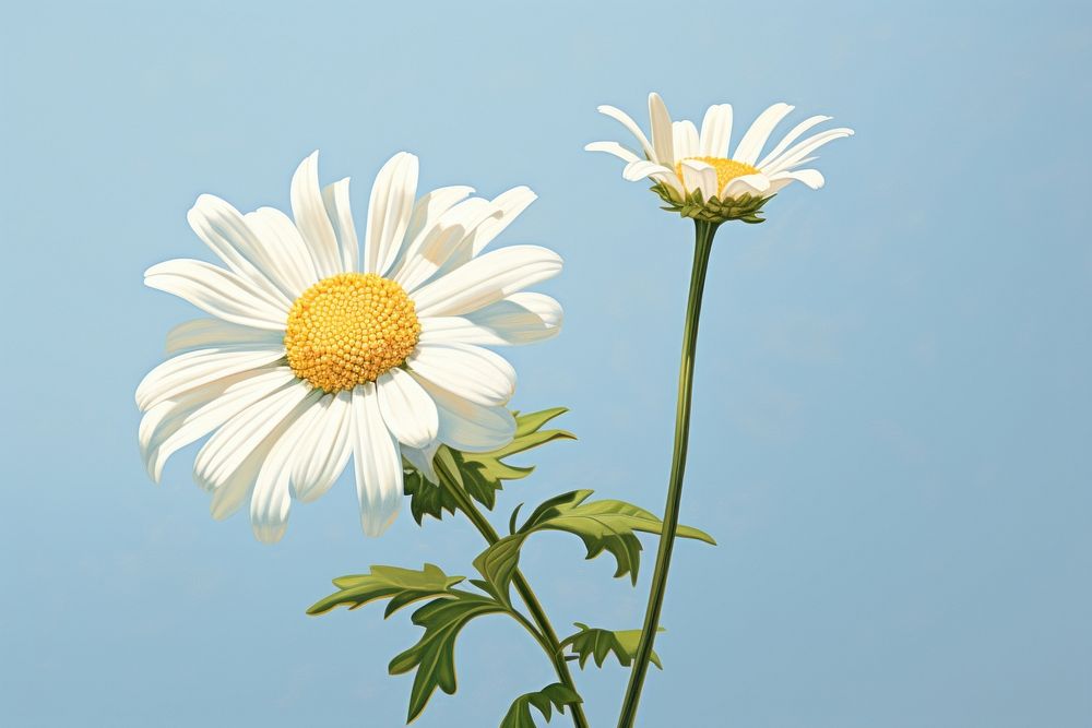 Whire gerbere daisy blossom flower plant. AI generated Image by rawpixel.