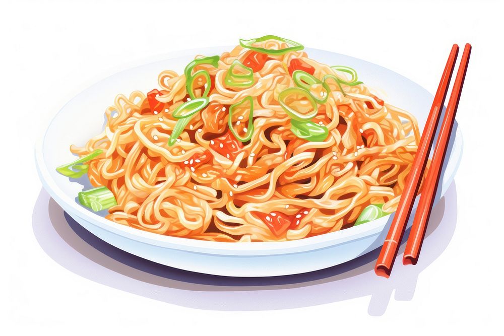 Chinese takeaway noodle chopsticks food meal. AI generated Image by rawpixel.