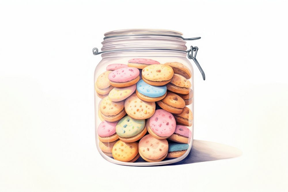 Cookie food jar white background. 