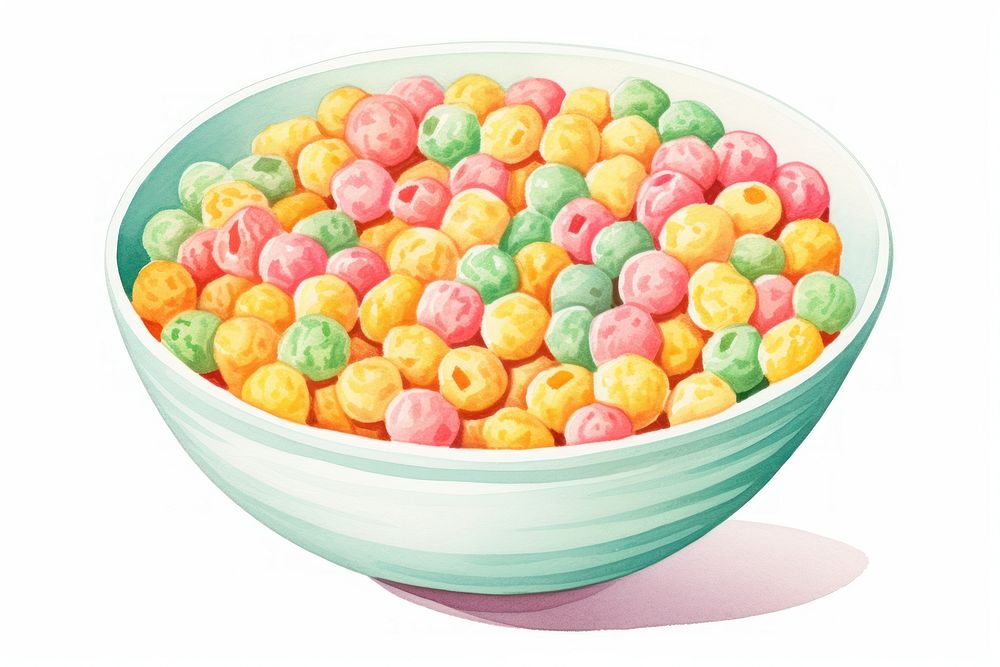 Cornflakes cereal bowl confectionery candy. AI generated Image by rawpixel.