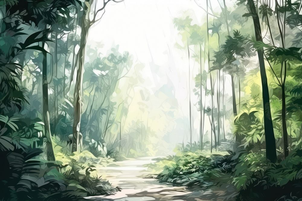 Tropical forest outdoors woodland nature. AI generated Image by rawpixel.