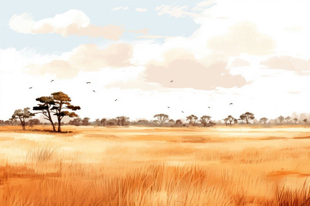 Savannah aesthetic savanna landscape grassland. 