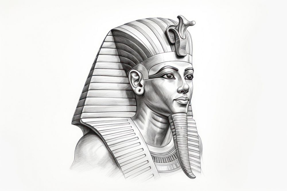 Egypt spinx drawing portrait sketch. AI generated Image by rawpixel.