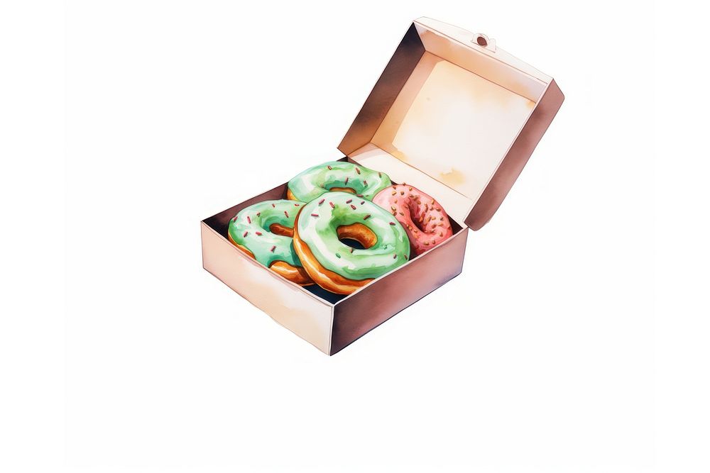 Donut box green food. AI generated Image by rawpixel.
