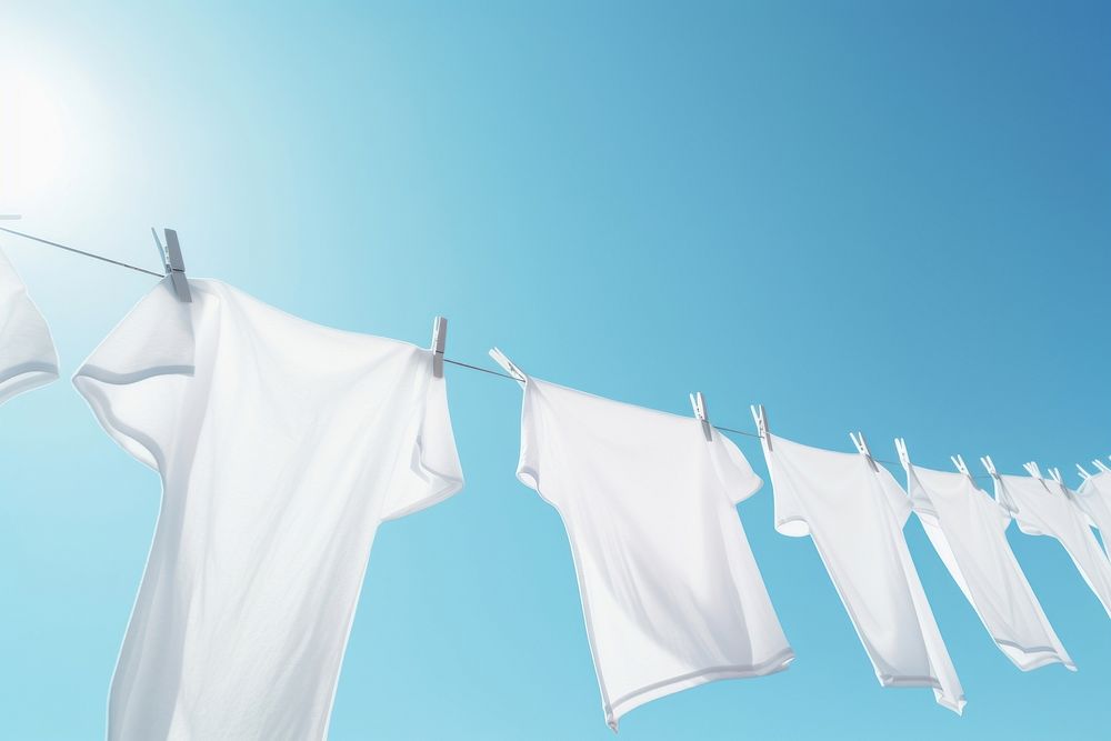 Laundry drying shirt blue. AI generated Image by rawpixel.