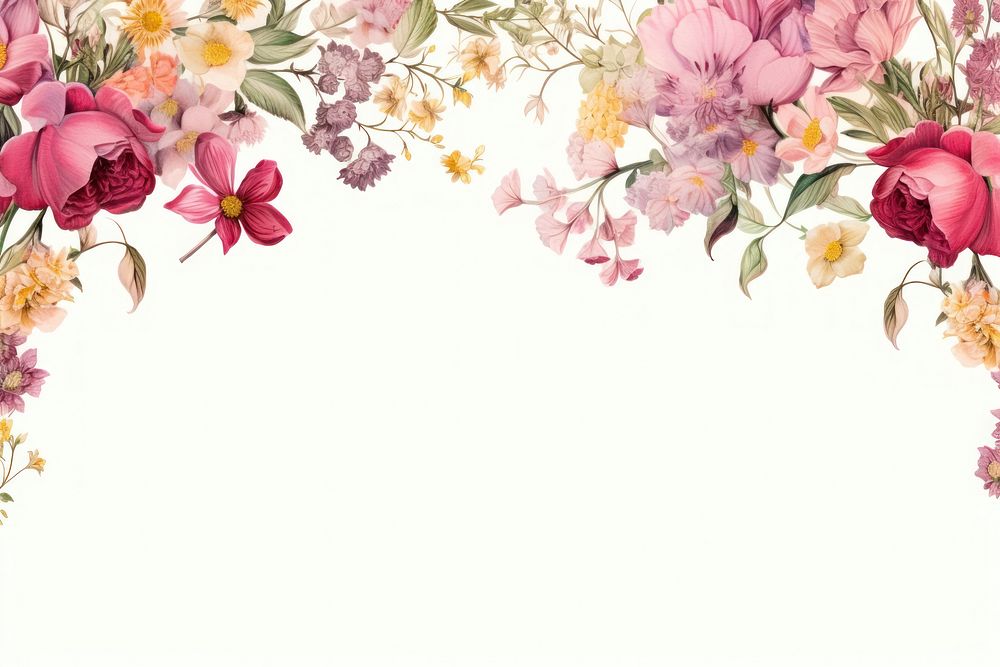 Floral border backgrounds pattern flower. AI generated Image by rawpixel.