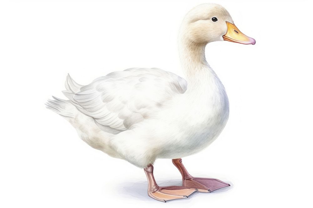 White duck cartoon animal goose. AI generated Image by rawpixel.