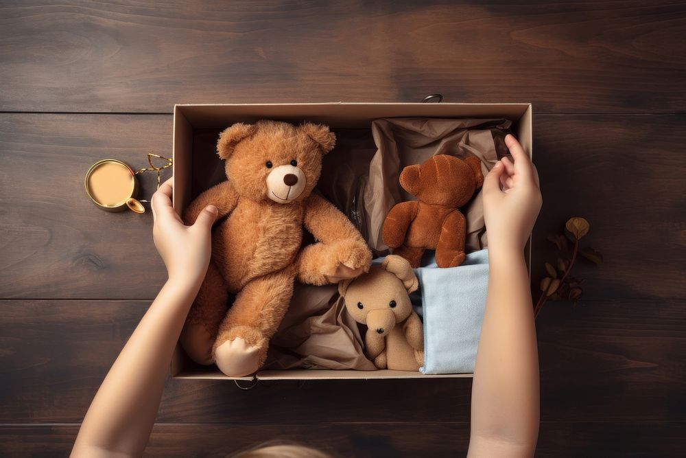 Bear doll furniture brown toy. AI generated Image by rawpixel.