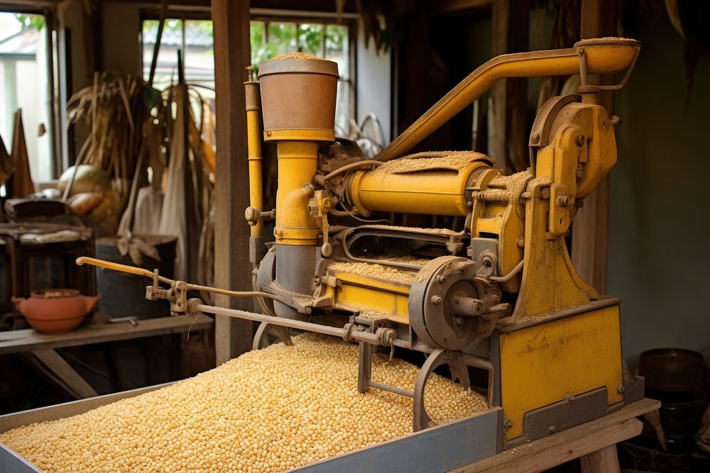 Machine grain agriculture machinery. AI generated Image by rawpixel.