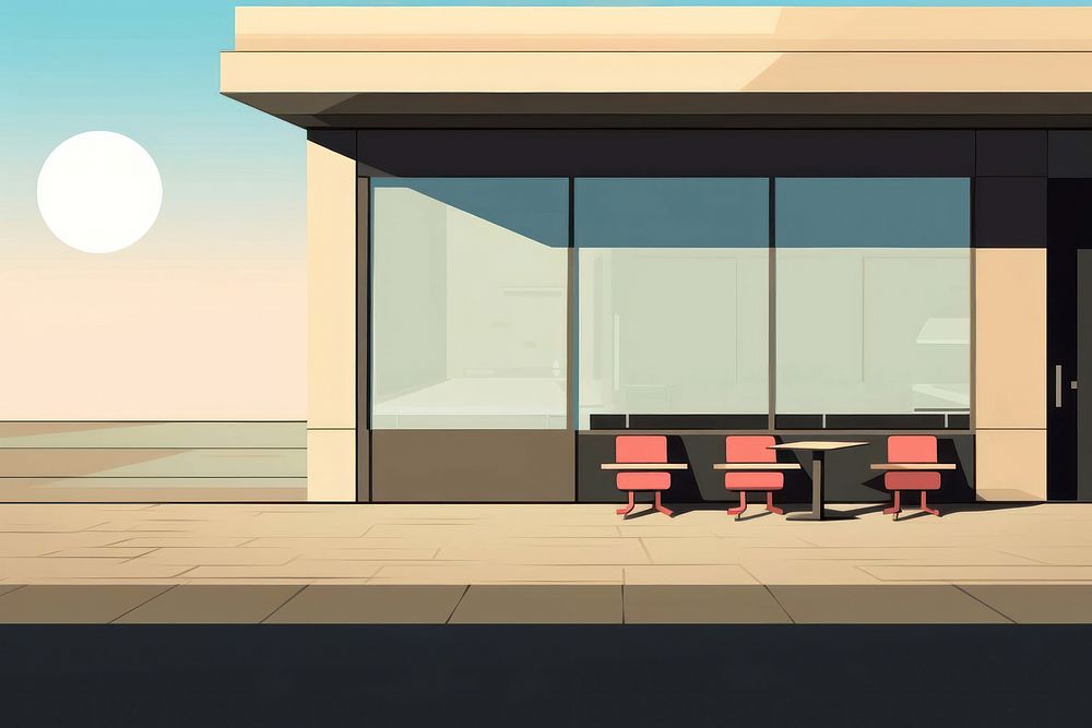 Icecream shop architecture building outdoors. AI generated Image by rawpixel.