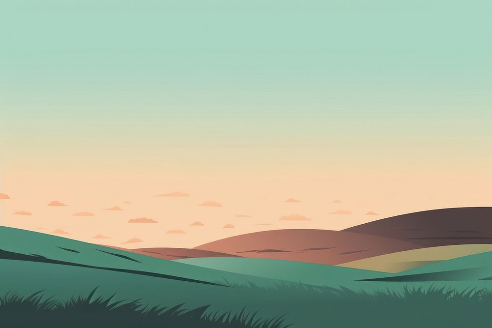 Big green grass hill landscape sky backgrounds. AI generated Image by rawpixel.