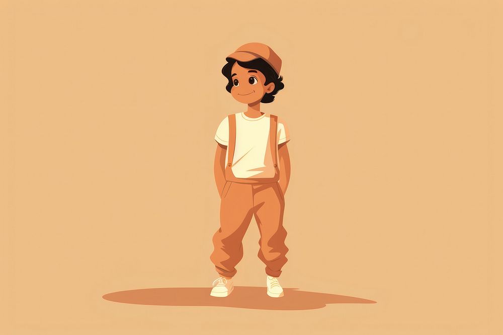 Cartoon illustrated standing clothing. AI generated Image by rawpixel.