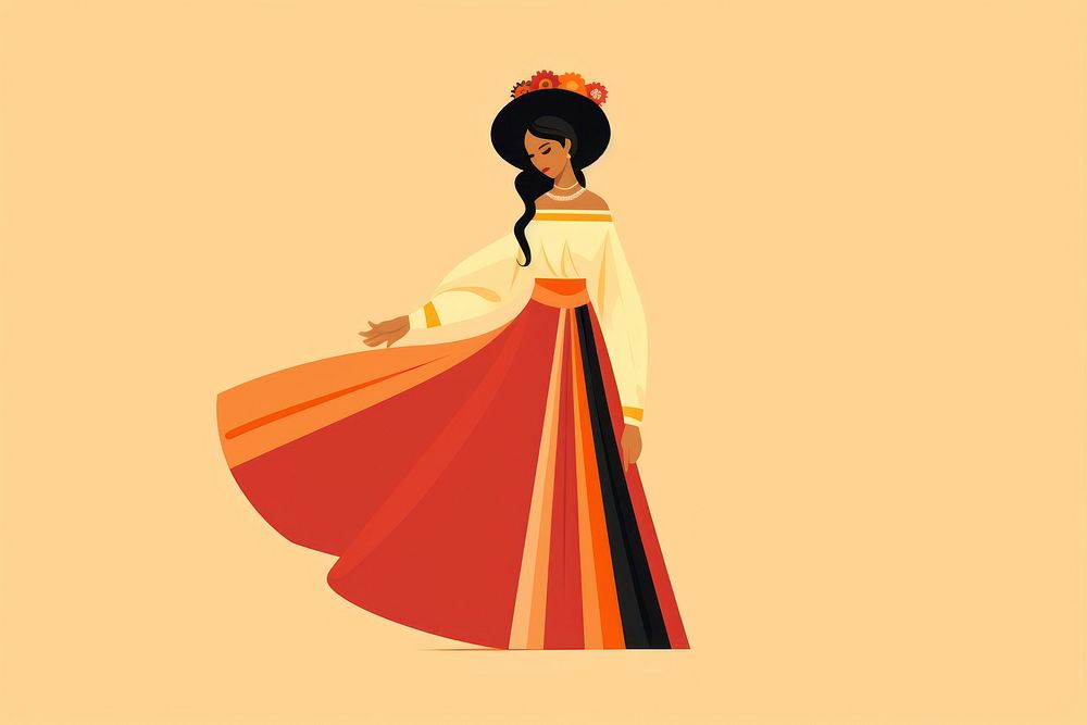 Woman wearing Mexican fashion adult dress. AI generated Image by rawpixel.