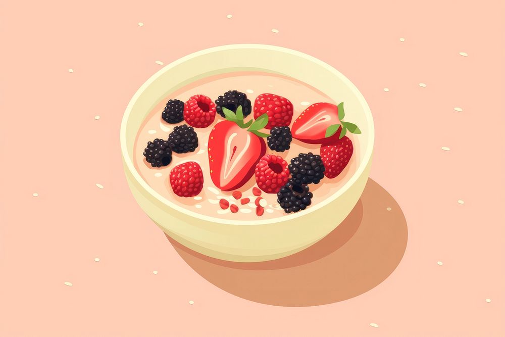 Smoothie bowl berry food raspberry. AI generated Image by rawpixel.