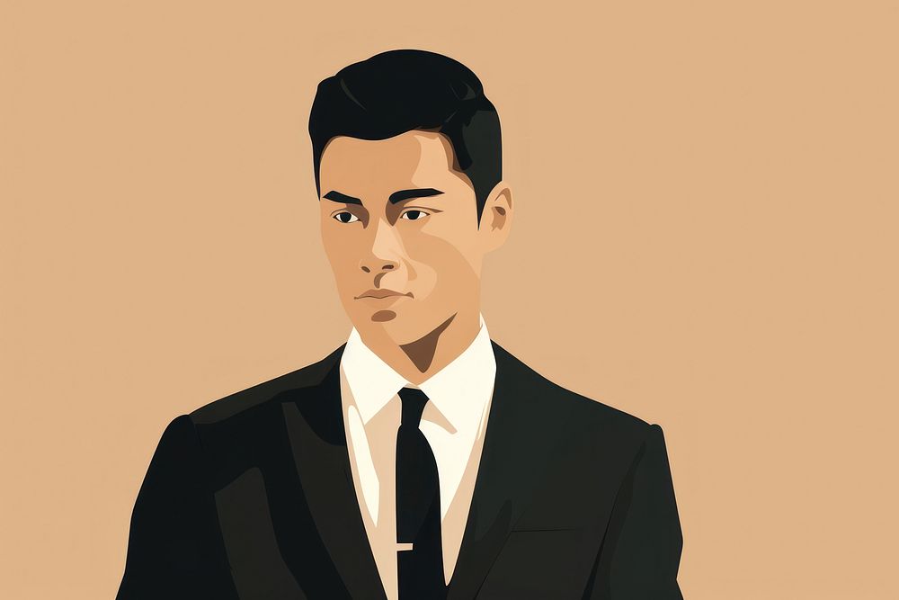 Asian lawer portrait tuxedo adult. AI generated Image by rawpixel.