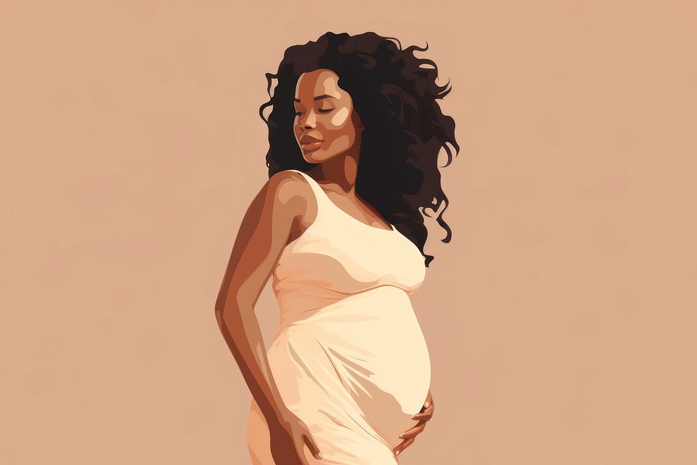 Black fat pregnant woman portrait fashion adult. 