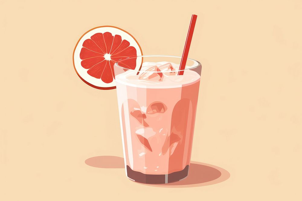 Milk shake grapefruit milkshake smoothie. AI generated Image by rawpixel.
