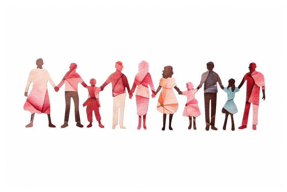 Multi cultural group holding hand adult white background togetherness. AI generated Image by rawpixel.