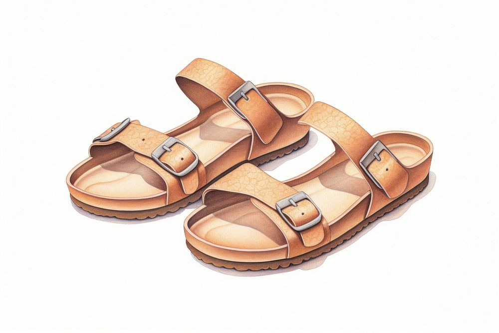 Footwear sandal brown shoe. AI generated Image by rawpixel.