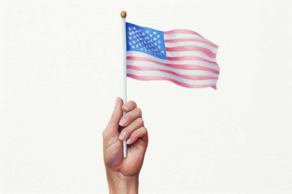 Flag holding hand independence. AI generated Image by rawpixel.