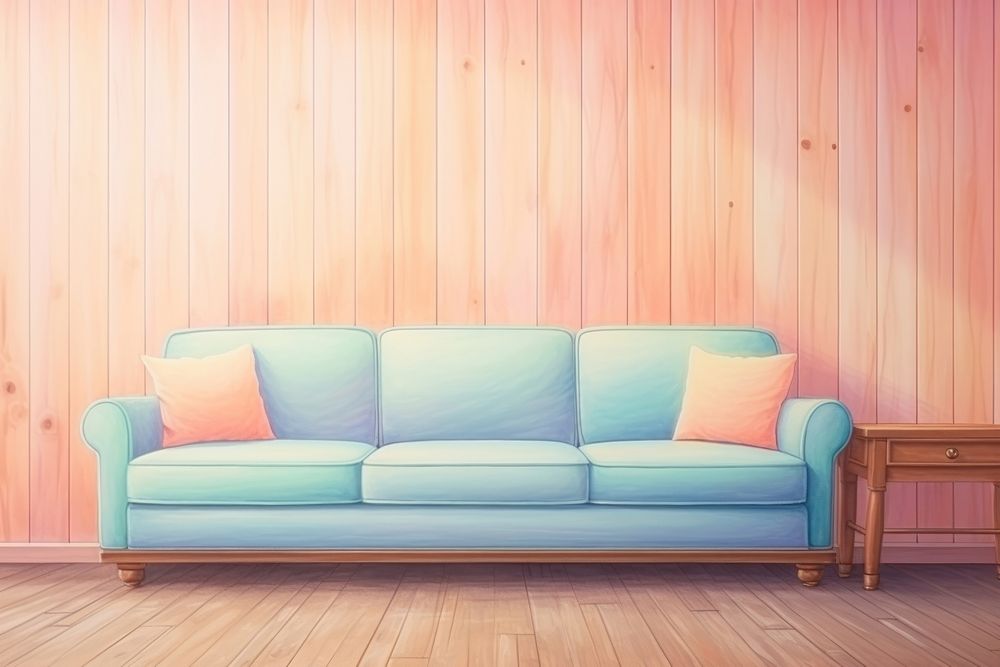 Living room furniture cushion pillow. AI generated Image by rawpixel.