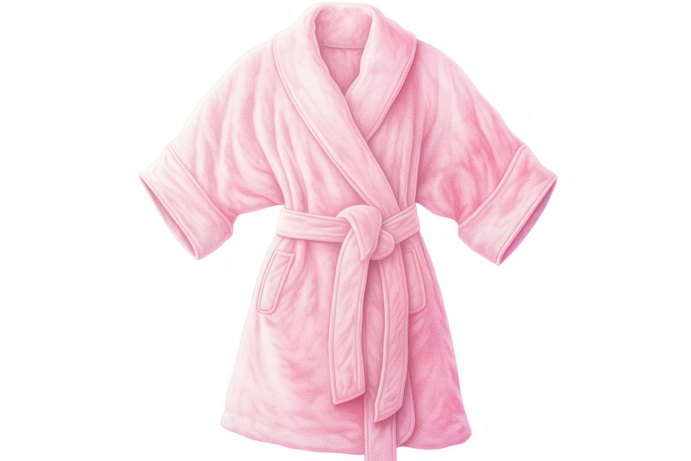 Bathrobe pink white background outerwear. AI generated Image by rawpixel.