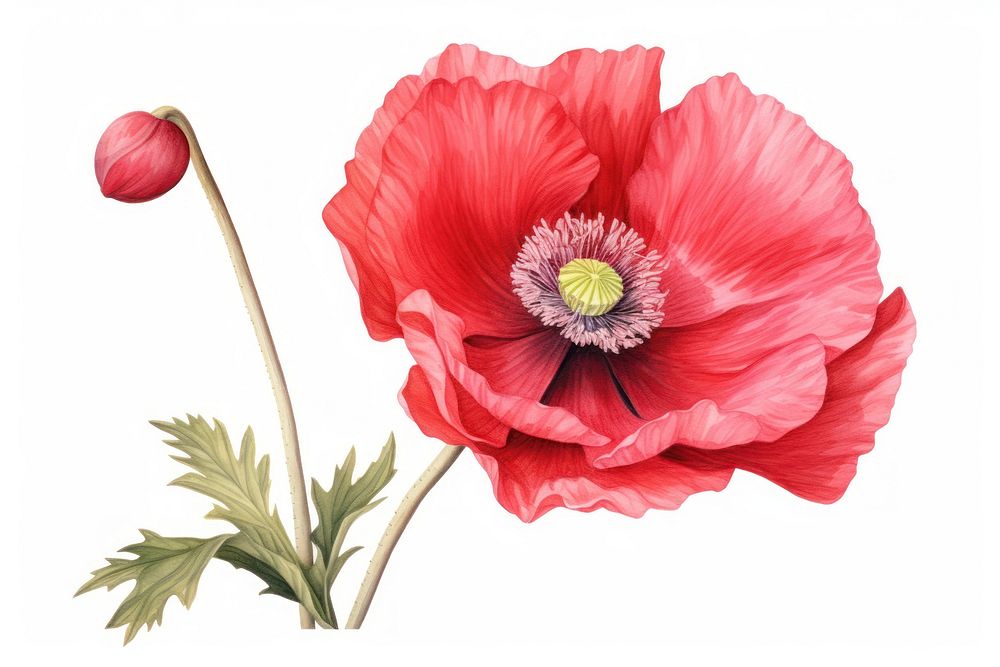 Poppy flower plant rose. AI generated Image by rawpixel.