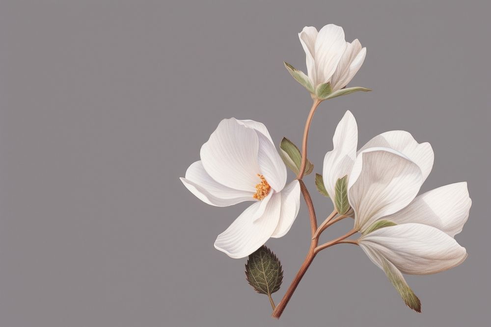 White flower blossom petal plant. AI generated Image by rawpixel.
