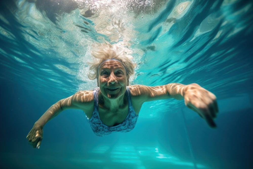 Swimming recreation outdoors sports. AI generated Image by rawpixel.