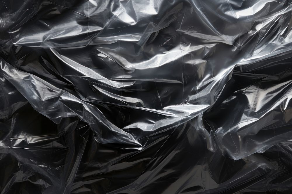 Transparent plastic wrap texture backgrounds black monochrome. 