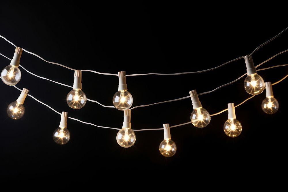 Christmas lights chandelier lightbulb lighting. AI generated Image by rawpixel.