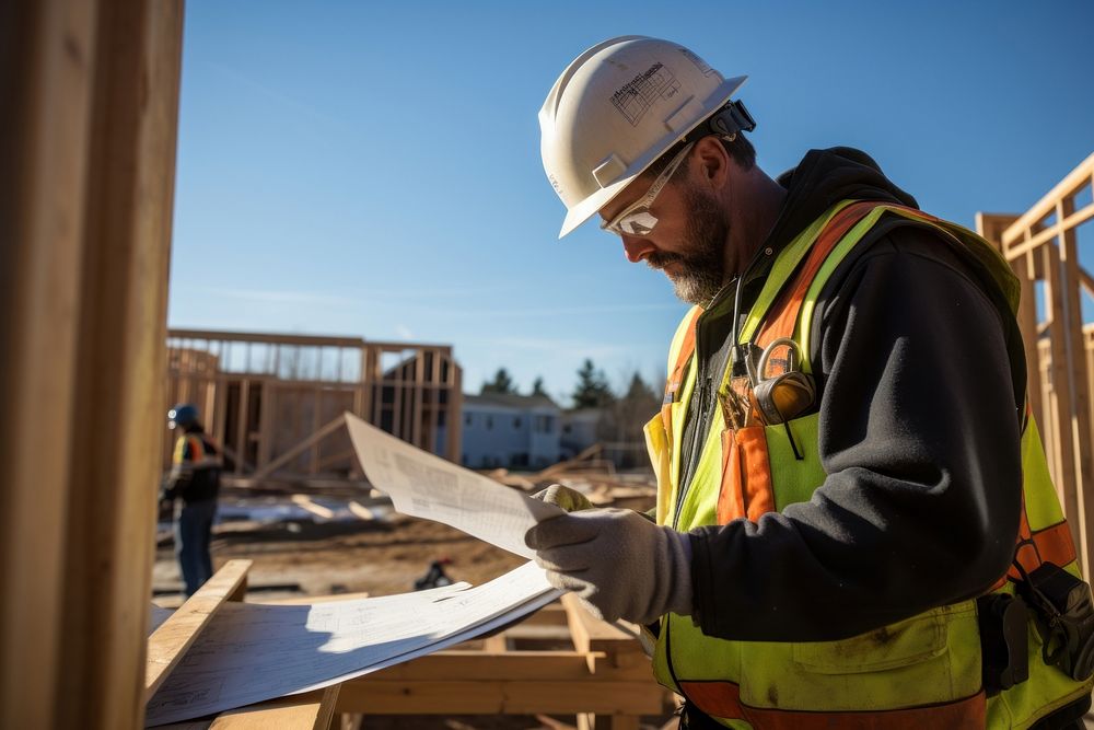 Contractor construction hardhat helmet. 