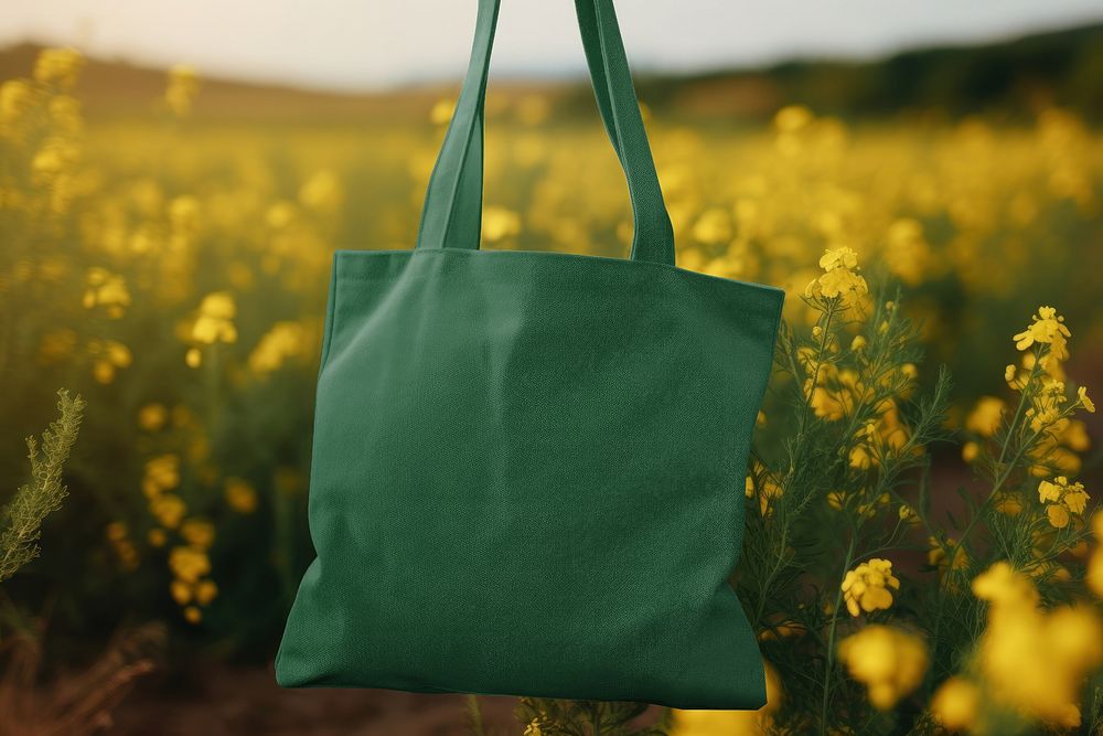 Green tote bag, design resource