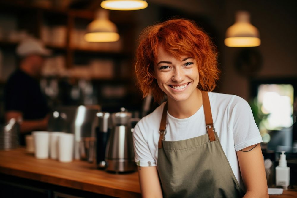 Barista smiling coffee adult. AI generated Image by rawpixel.