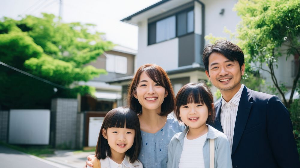 Japanse family adult child togetherness. AI generated Image by rawpixel.