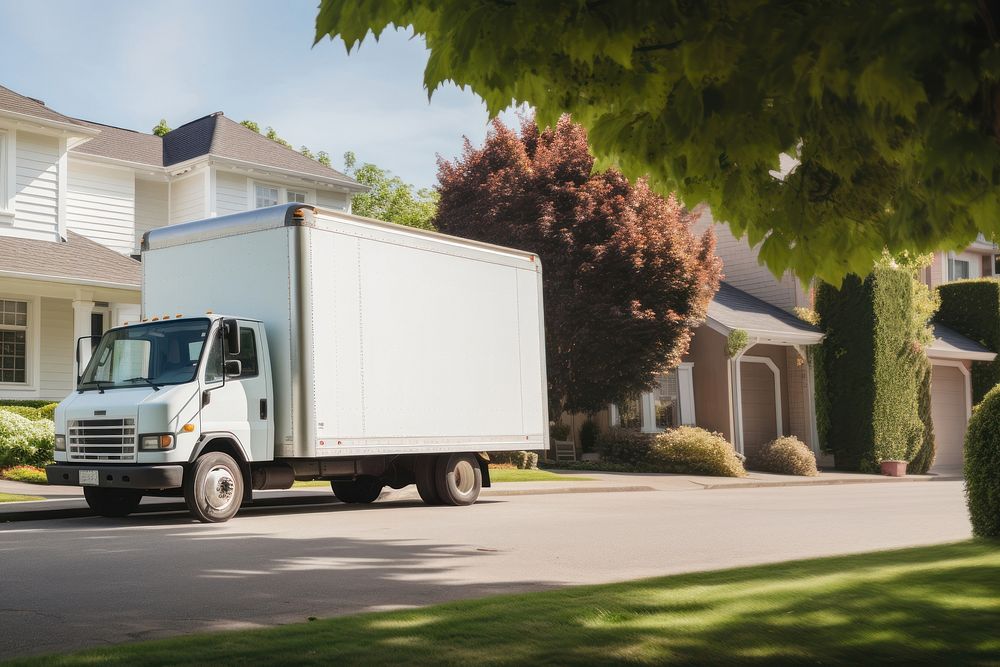 Moving truck vehicle van transportation.